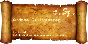 Andrae Szilveszter névjegykártya