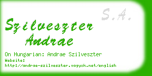szilveszter andrae business card